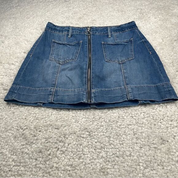 American Eagle Super Hi Rise A-line Denim Skirt - Picture 2 of 5